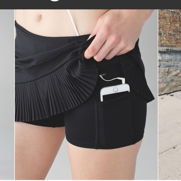 RARE Lululemon City Sky Run By Skirt in black running gym athletic Size 12 - Picture 3 of 10